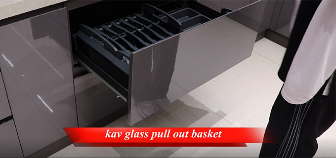 Maximize use of cabinet space : kitchen luxury glass basket，dish rack+flat kitch