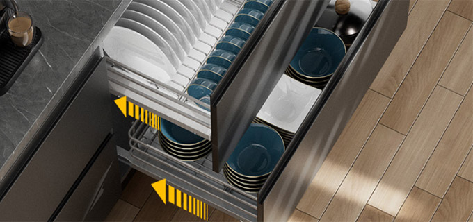 Helper for kitchen storage - pull out kitchen baskets