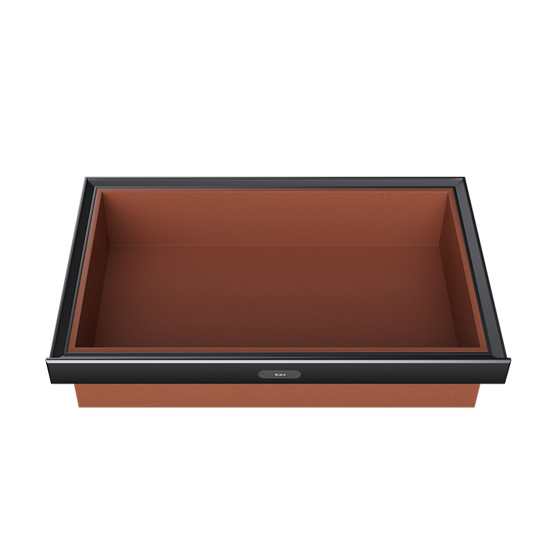 AU1602 kav Closet Accessories Luxury Pull Out Soft Close Clothes Brown Leather B