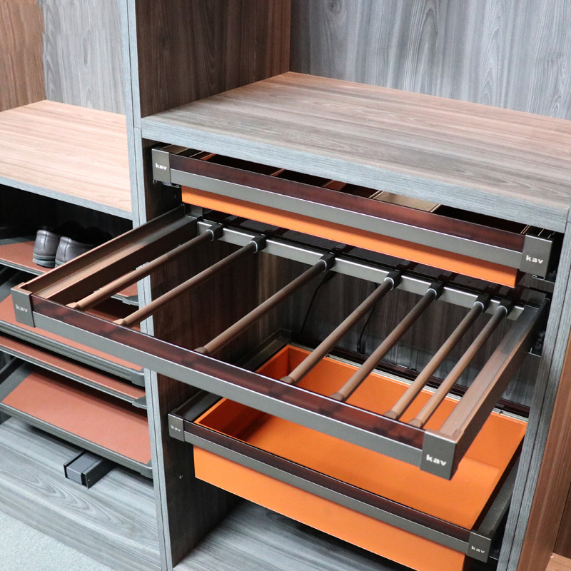 AU1501 soft close retractable pants rack closet accessories  multi-function hous