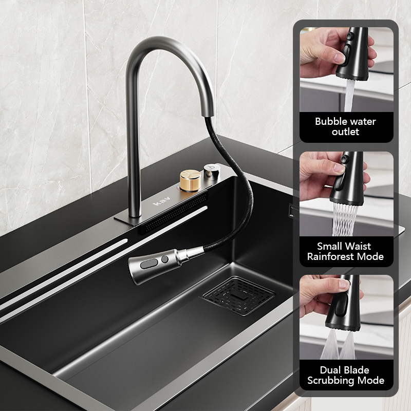 F1-7546 Modern Multifunction Waterfall Large Sink