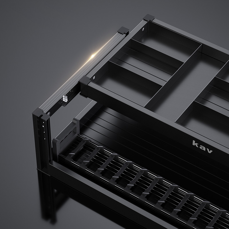 A2 Aluminum full pull-out soft-closing cabinet basket