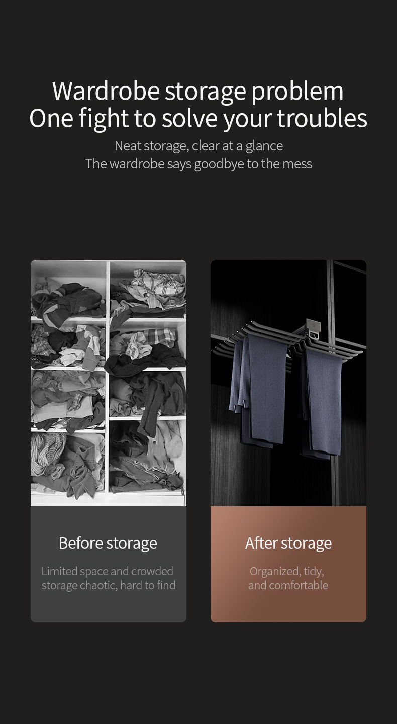 Top Mounted Double Row Pants Rack