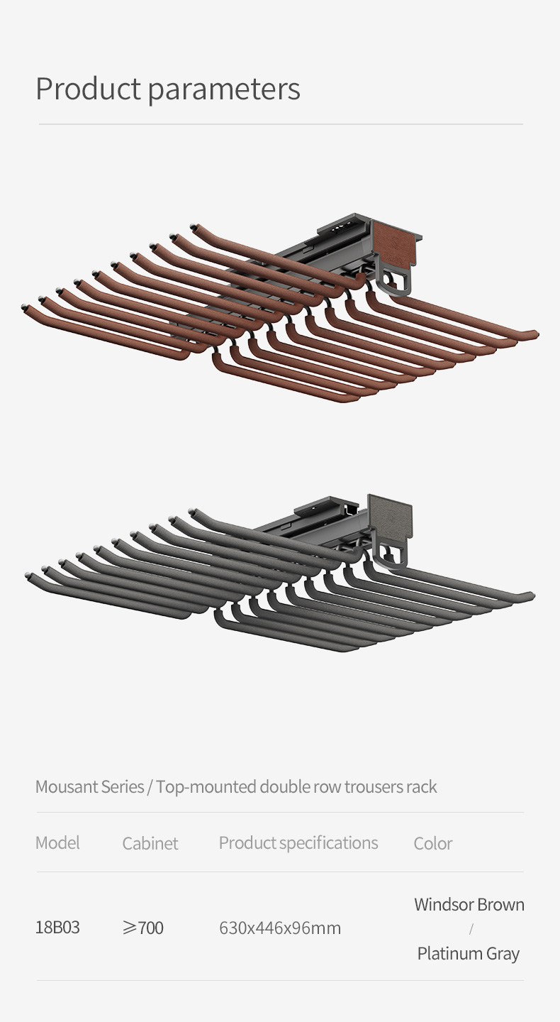 Top Mounted Double Row Pants Rack