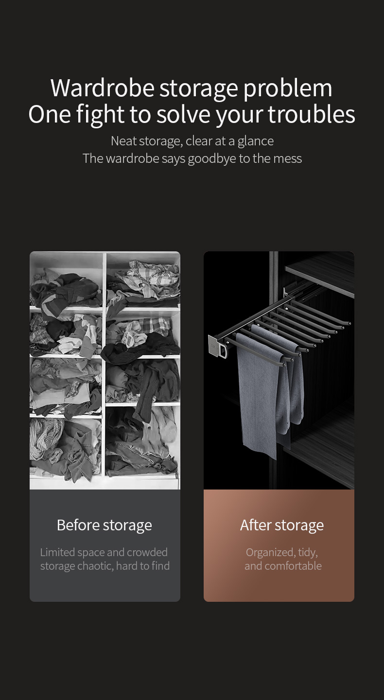 Side Mounted Pull Out Pants Rack