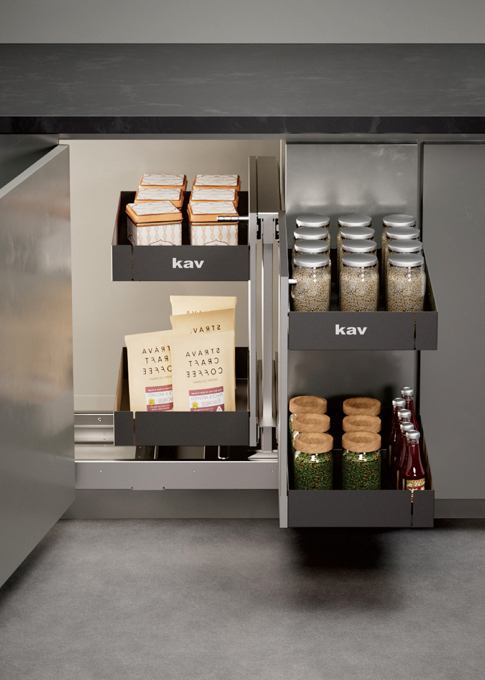 Panel-style Full Extension Magic corner