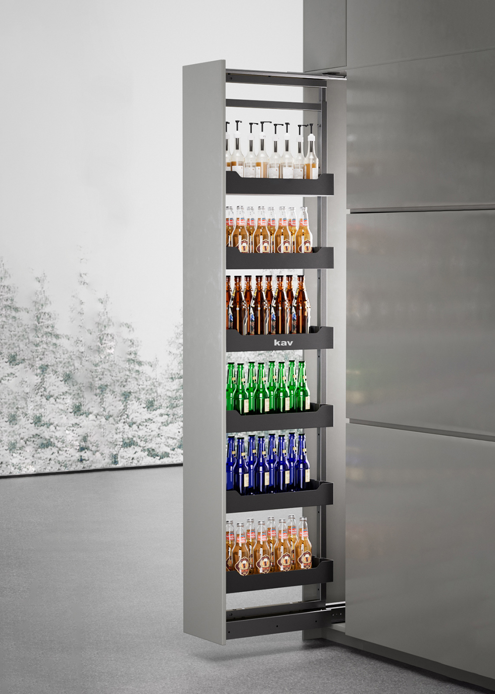 Panel-style drawing basket