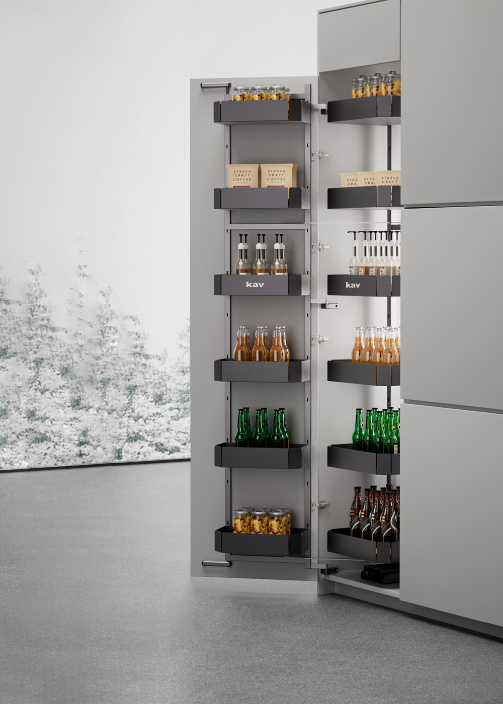 Double storage large pull-out basket