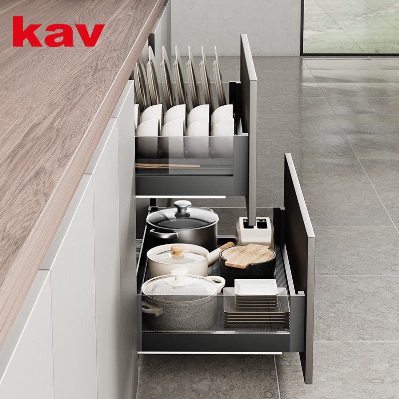 Glass Pull-out Kitchen Cabinet Basket