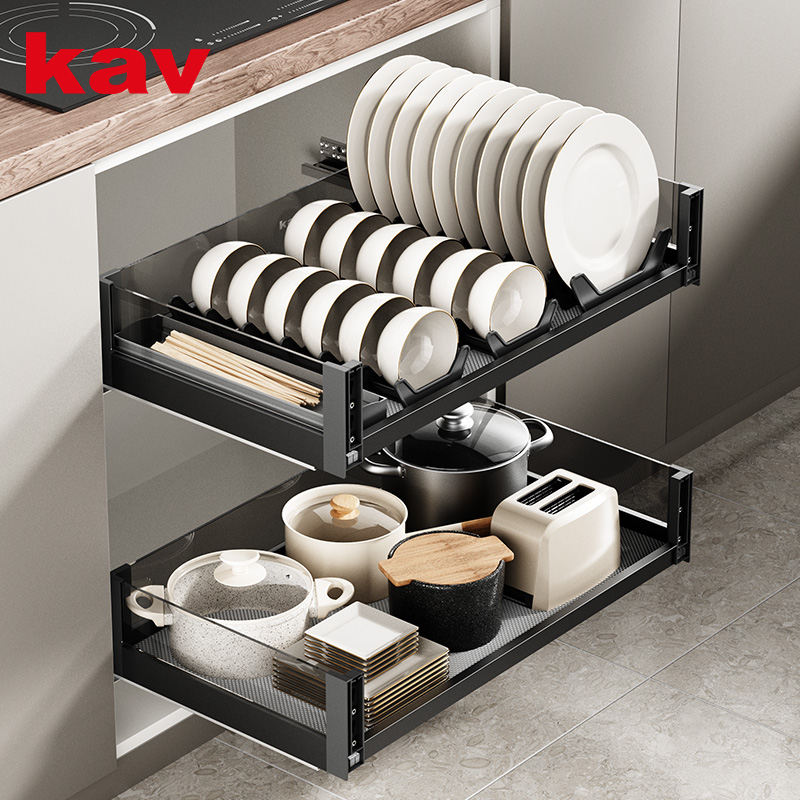 Glass Pull-out Kitchen Cabinet Basket