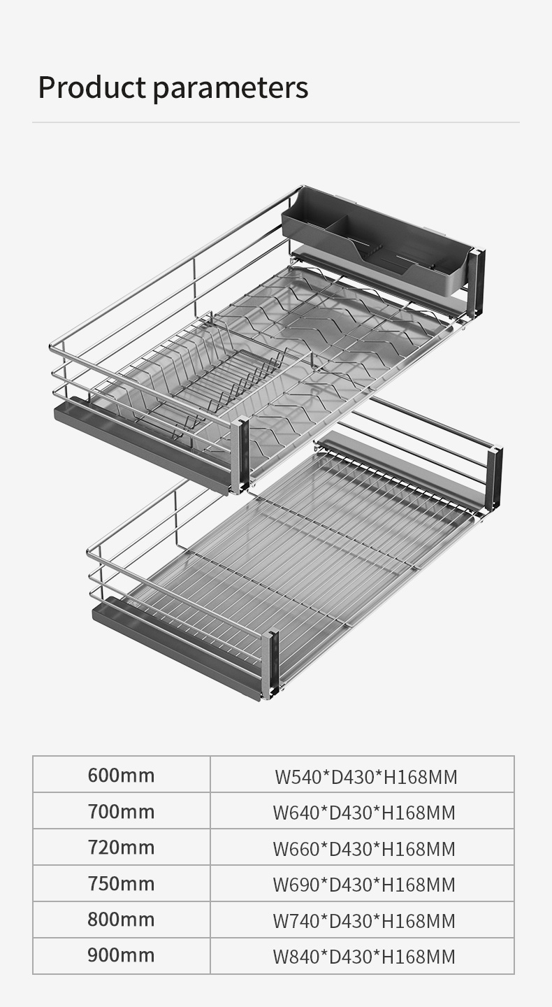 Kitchen multi function bowl dish pull out basket