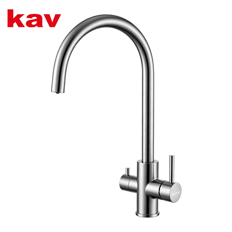 AF-Central Asia 3-Way 304 Stainless Steel Kitchen Faucet Pull-Out Sprayer Single